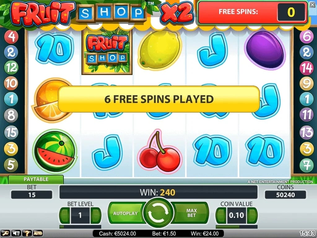Fruit Shop Slot Spieloberfl&auml;che